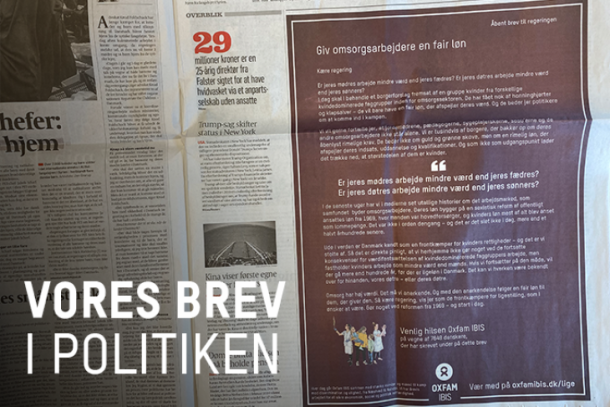 Åbent brev: Giv vores omsorgsarbejdere en fair løn